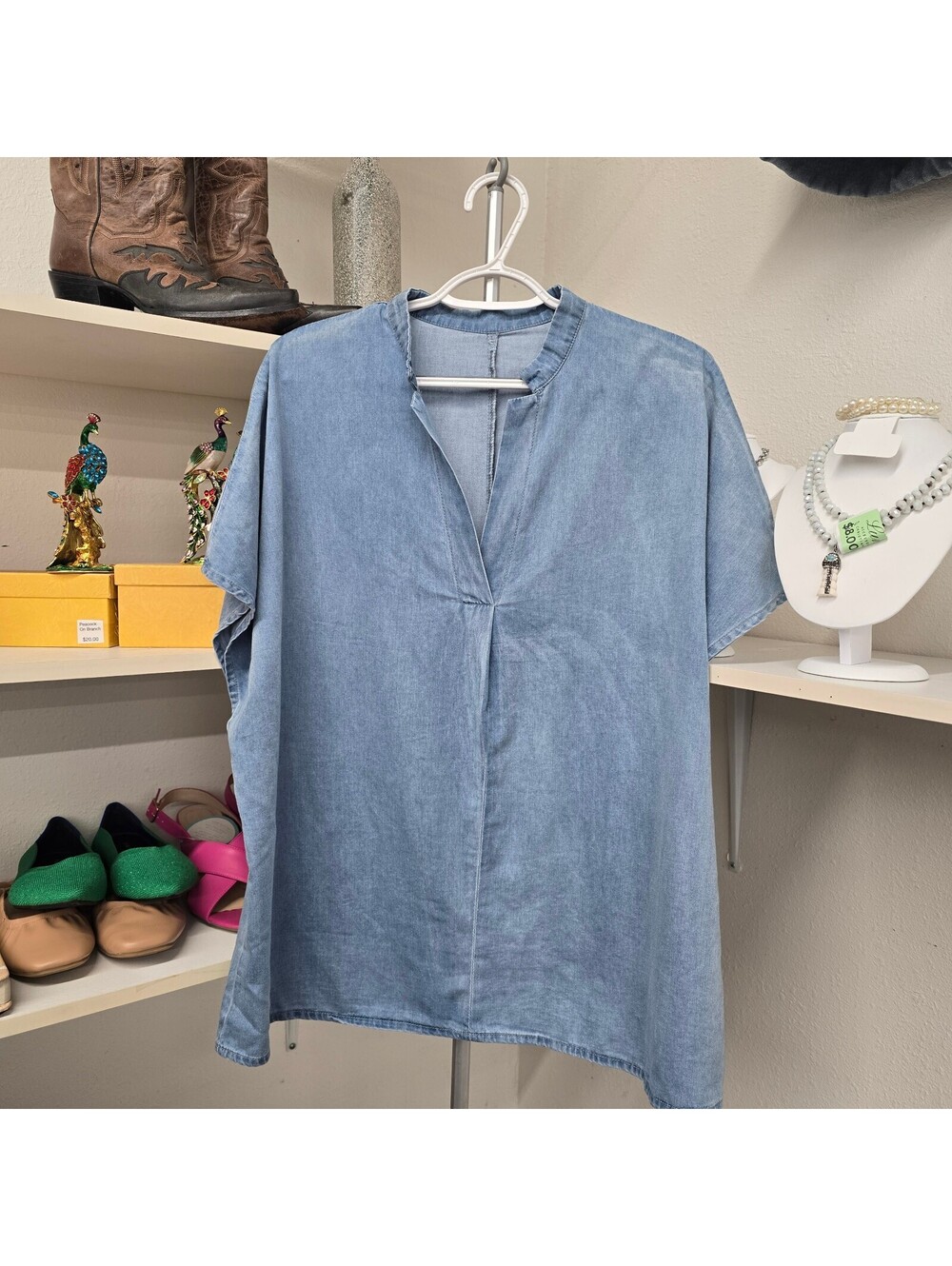 Soft Denim Oversized Top